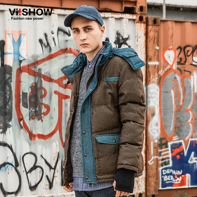 Cheap VIISHOW Thicken Winter Jacket Men Hooded Winter Coat Parkas Men Detachable Hat Coat Parka Men New top Quality MC15146