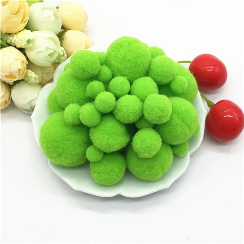 08 Fruit green8-30mm Мини-пушистый помпон смешанные размеры 8-30 мм Мягкие помпоны плюшевые шарики помпон для DIY игрушки ремесленные аксессуары Свадебные украшения дома 20 г - Цвет: 08 Fruit green8-30mm