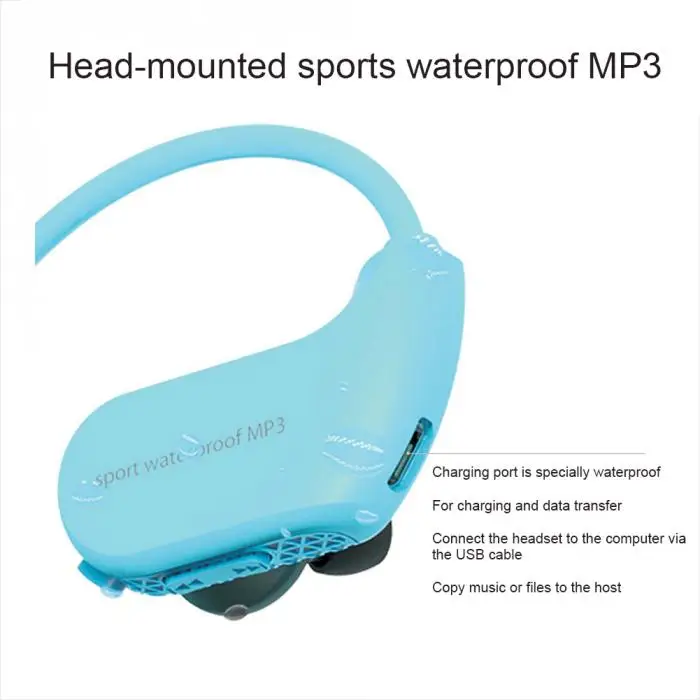 IPX8 водонепроницаемый портативный mp3-плеер MP3 наушники для бега плавания DU55