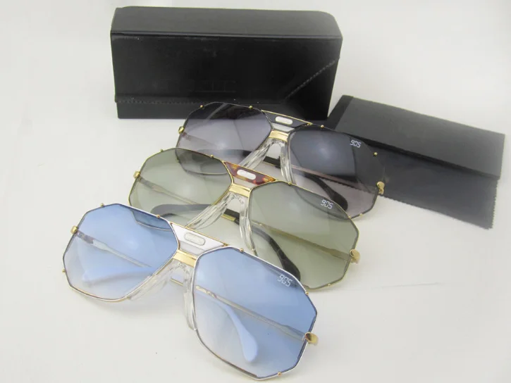 Top quality gold frame gradient lens vintage CAZA 905 sunglasses Germany top design women and men rimless vintage retro sunglass