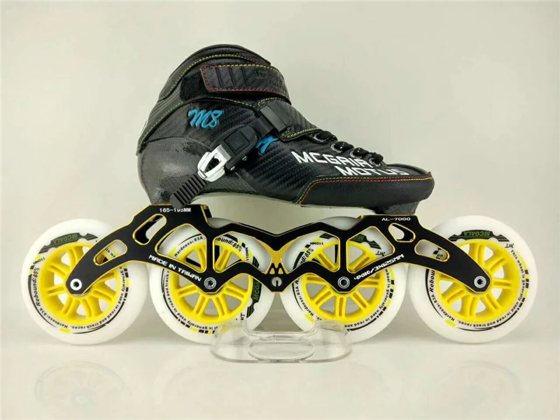 3X125 мм марафонские Гонки/4X110 мм крытые беговые кроссовки для катания на коньках профессиональные встроенные скоростные роликовые коньки из углеродного волокна от 27 до 44
