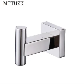 

MTTUZK Durable polishing Stainless Steel Robe Hook Bathroom Wall Hook Towel Coat Hangers Square Base Hook Bathroom Accessories