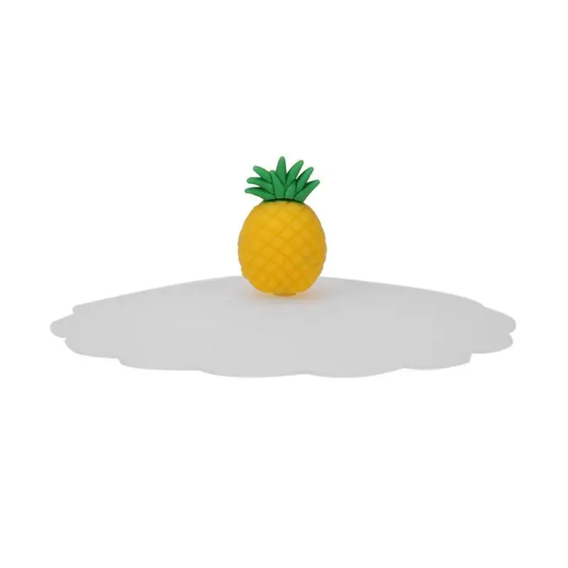 D Pineapple Милая Силиконовая Термостойкая Пыленепроницаемая герметичная многоразовая Крышка для чайных чашек, универсальная крышка для чаши, пищевая крышка - Цвет: D Pineapple