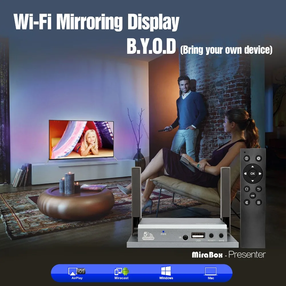 Mirabox Wireless HDMI Streaming Adapter for iOS and Android Phone support Miracast DLNA Airplay Display for Education Meeting  (16)