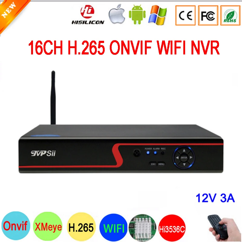 

5mp/4mp/3mp/2mp/1mp IP Camera Red Panel Hi3536D XMeye 5mp Audio H.265+ NVR 16CH 16 Channel Onvif IP WIFI NVR Free Shipping