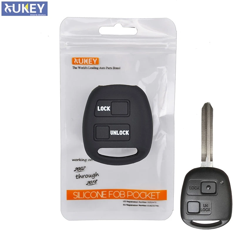 Силиконовый чехол с двумя кнопками для Toyota Land Cruiser Rav4 Alphard Celica Pixis|2 button|key case for carcar