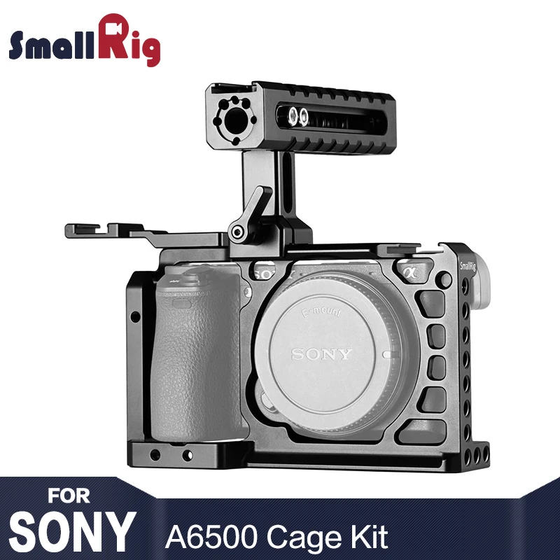 SmallRig A6500 Cage Kit for Sony A6500 Camera With Top Handle Cold Shoe Extension Aluminum Dual