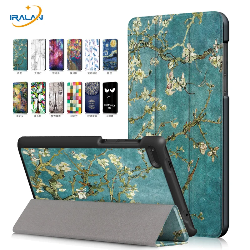 Окрашенный кожаный чехол книжка для Lenovo tab 7 Essential TB 7304F/7304I/7304X7 0 &quotTablet Tri fold Folio