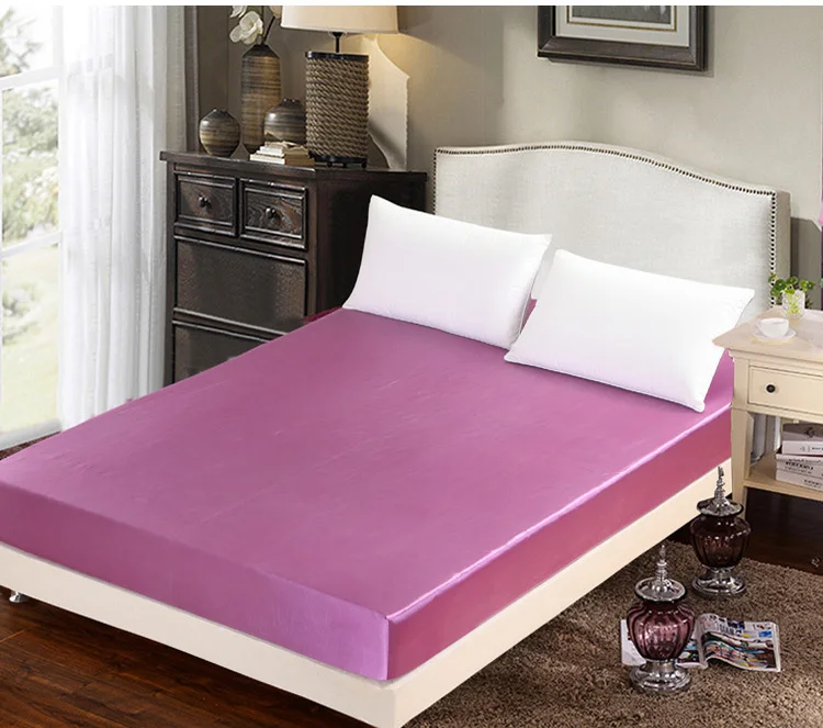 dark blue red purple fitted sheet silk satin mattress cover purple queen fitted sheet