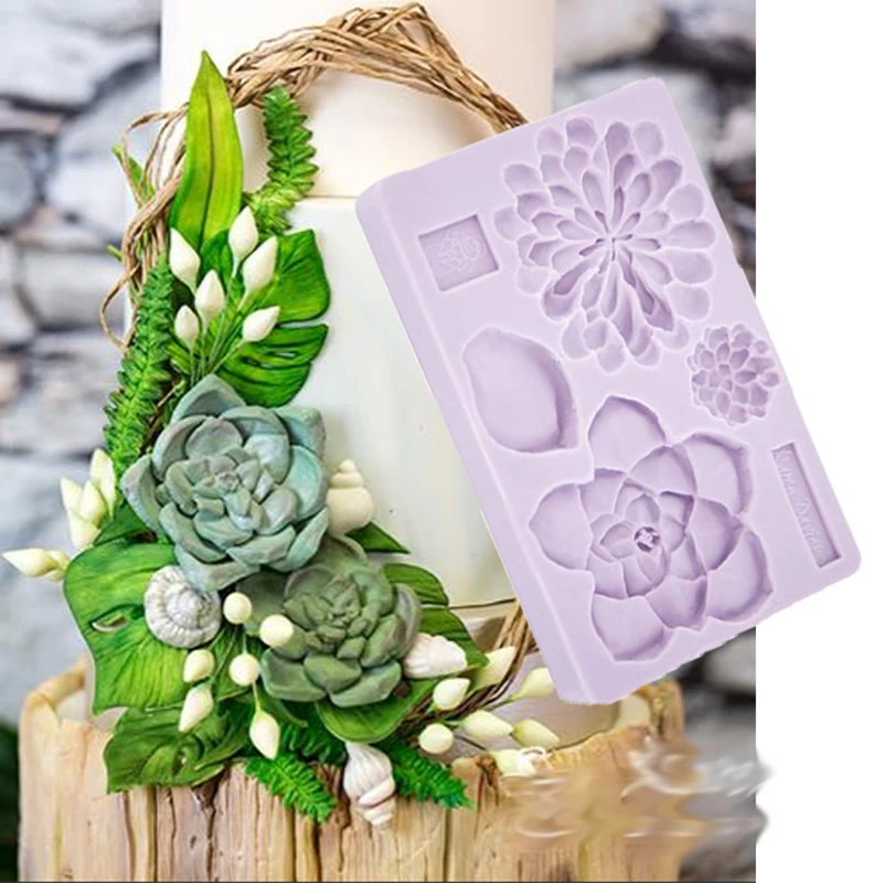 Succulent формы инструменты для украшения тортов из мастики силиконовые Sugarcrafts