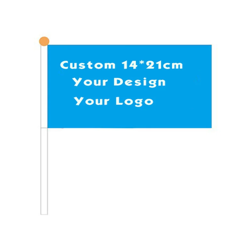 

Custom 10pcs small hand shake flag 14*21 waving flags