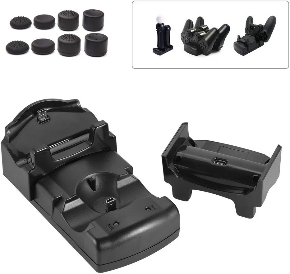 Для PlayStation 3 зарядное устройство контроллера PS3/PS3 Move/PS4 док станция с USB кабелем 2