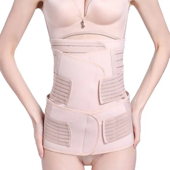 

3pcs Body Shaping Kit Abdominal Belt Stomach Band Pelvic Belt Women's Waist Trimmer Maternity Supports Belt Shaper