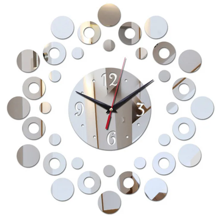Round Circle And Dots Diy Wall Stickers Clock Home Decoration For