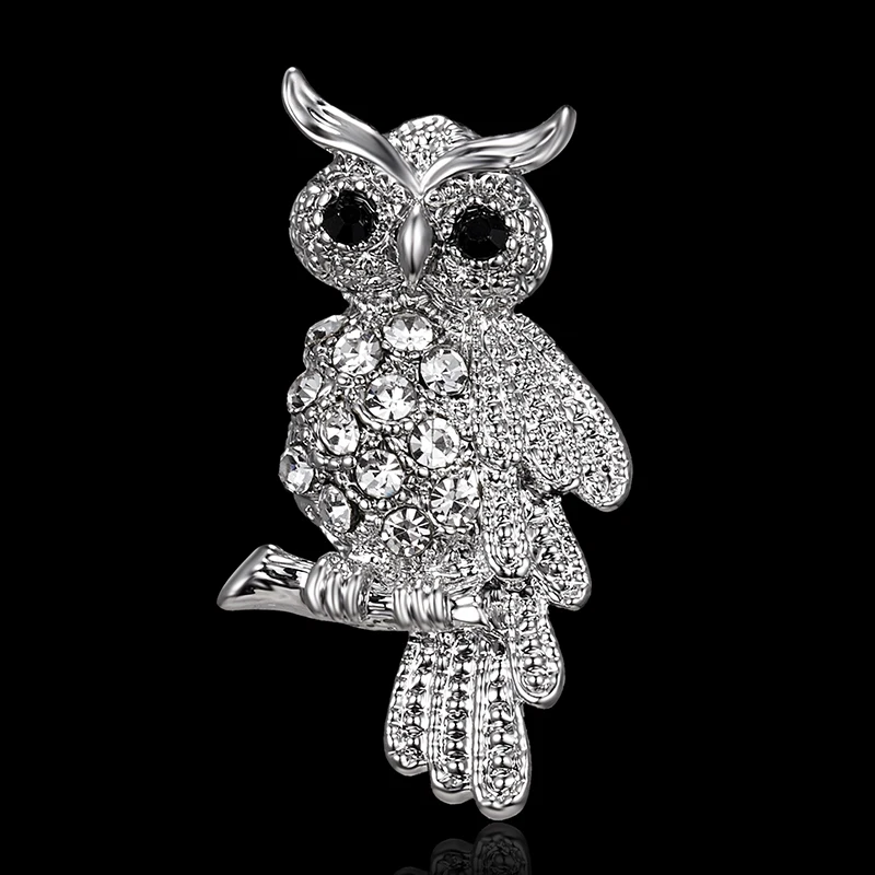 Fashion Bird Owl Crystal Rhinestones Brooches Antique Brooch Pins for Women Wedding Bride Jewelry For Women