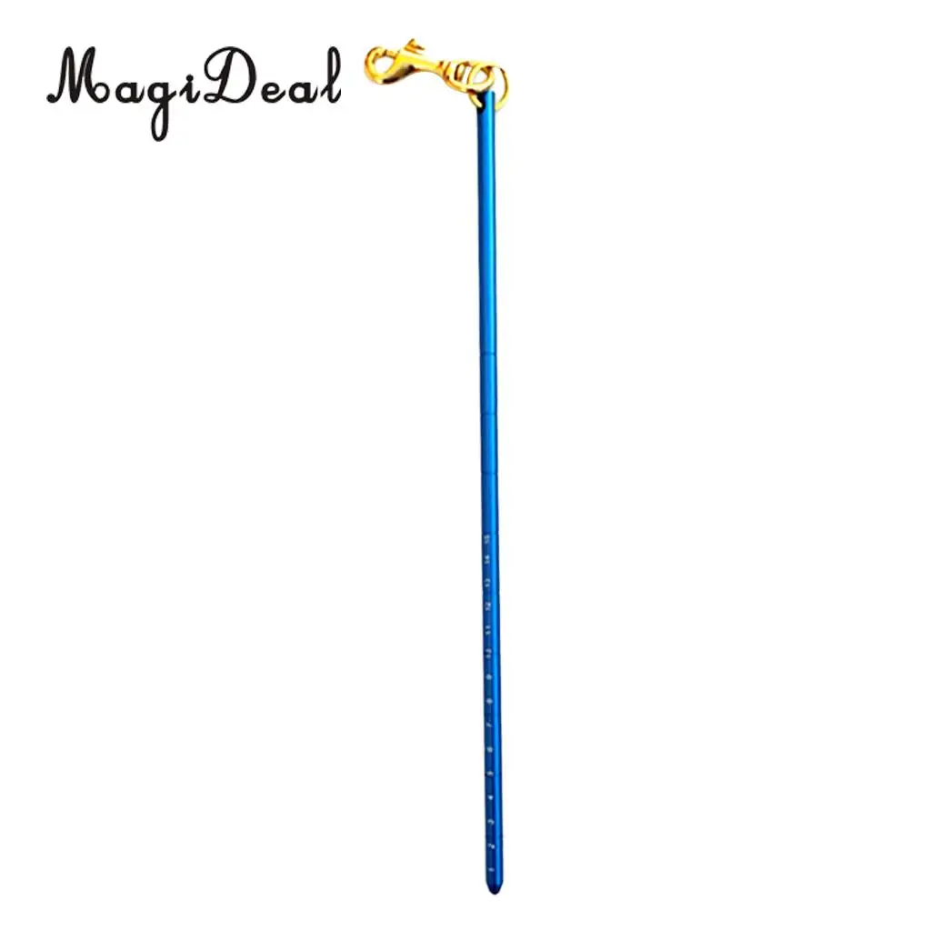  MagiDeal Aluminum Alloy 13.4'' 340mm Scuba Diving Dive Lobster Stick Pointer/Tank Banger With Attachment Clip (Brass Bolt Snap)