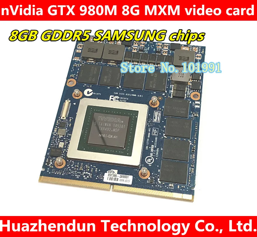 Оригинальная графическая карта GTX980M GTX 980M фотографическая памяти 8 ГБ GDDR5 для