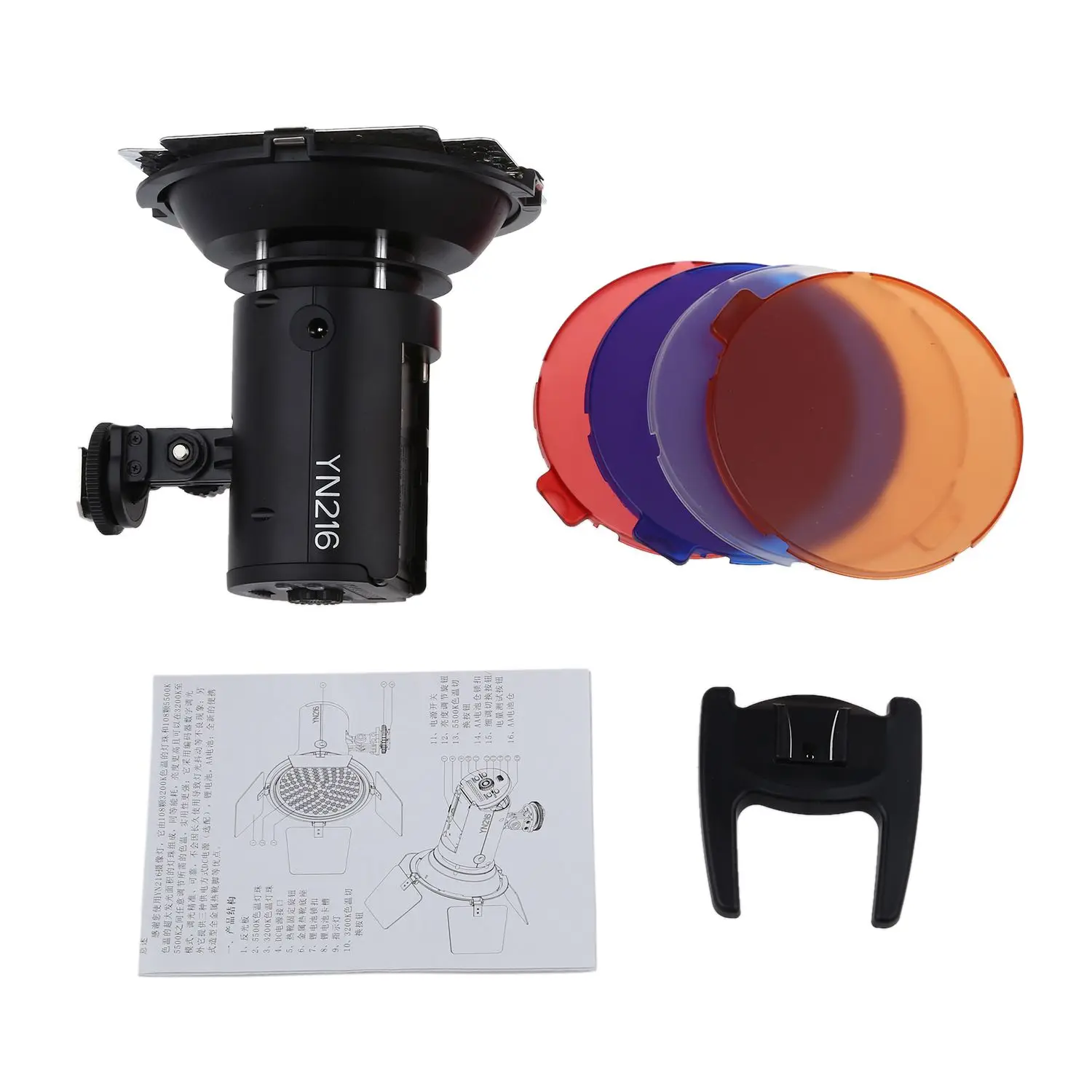  YONGNUO YN216 3200K-5500K LED Video Light Camera Shoot with 4 Color Plates for Canon Nikon DSLR Cam