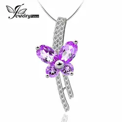 JewelryPalace натуральная подвеска с драгоценным камнем, аметист Цепочки и ожерелья серебро 925 пробы кулон бабочка без цепочки Юбилей