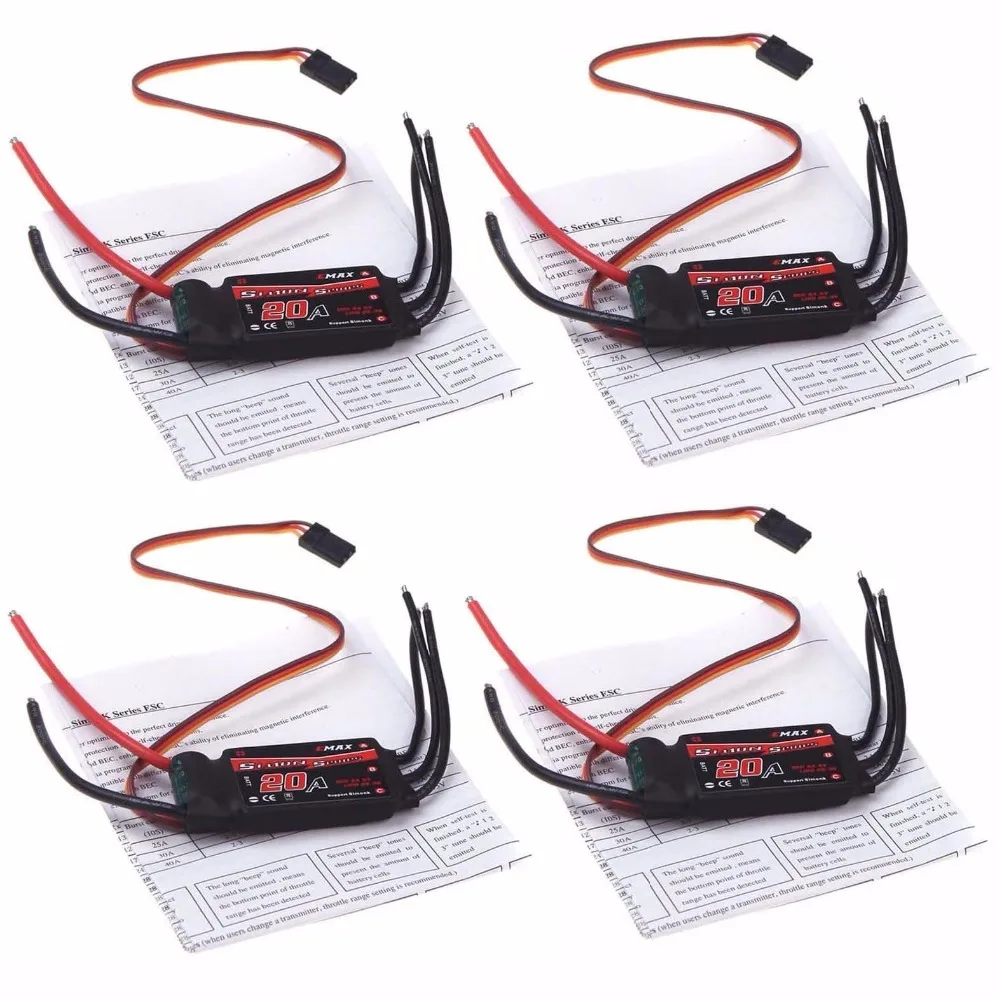 Контроллер скорости Emax SimonK 20A ESC EBC 5 в 2 а для квадрокоптера Racing ZMR250 QAV250 QAV210 4 шт. |