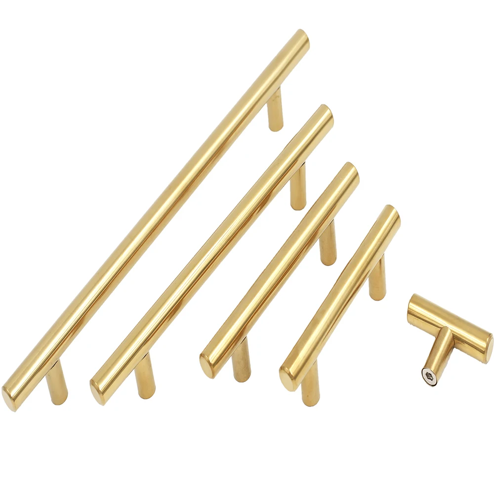 Gold Pulls Polished Brass Hole Center 2"10" Kitchen Cupboard