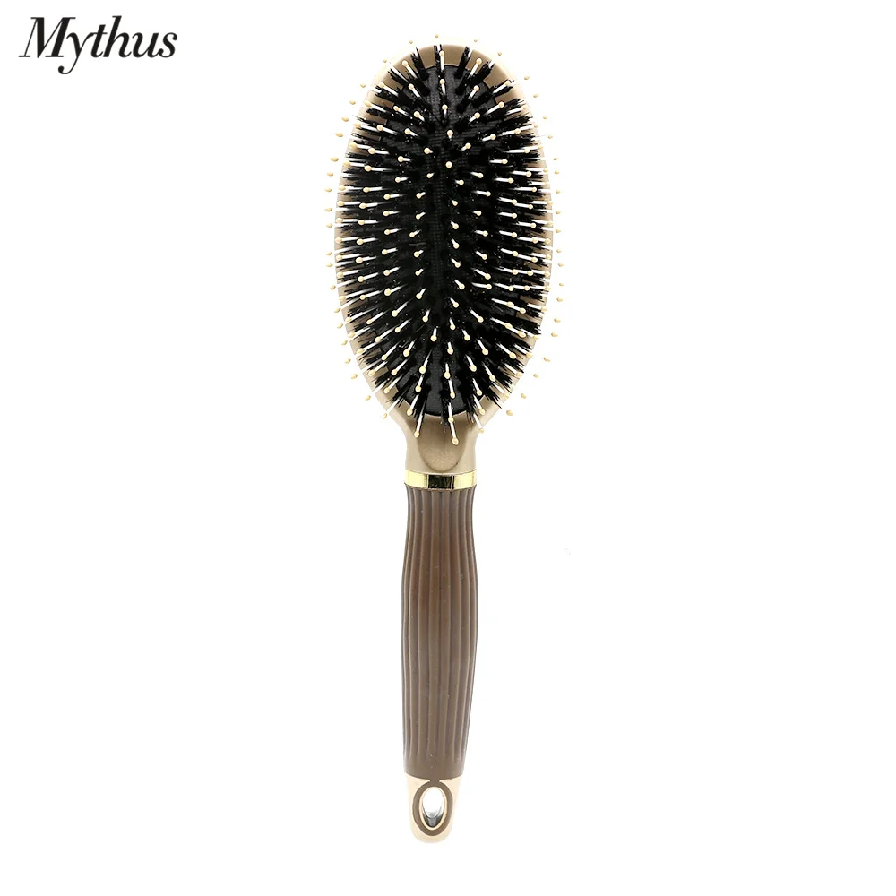 Mythus Natural Boar Bristle Hair Paddle Brush Antistatic ...
