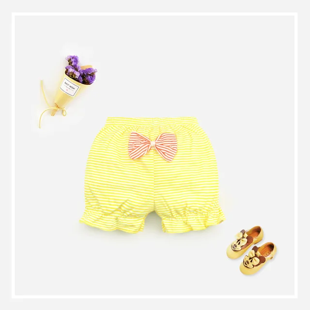 Yellow baby shorts Шорты для маленьких девочек от 0 до 24 месяцев, одежда летние короткие брюки для маленьких мальчиков и девочек Хлопковые Штаны для младенцев штаны для новорожденных с хлебом PP - Цвет: Yellow baby shorts