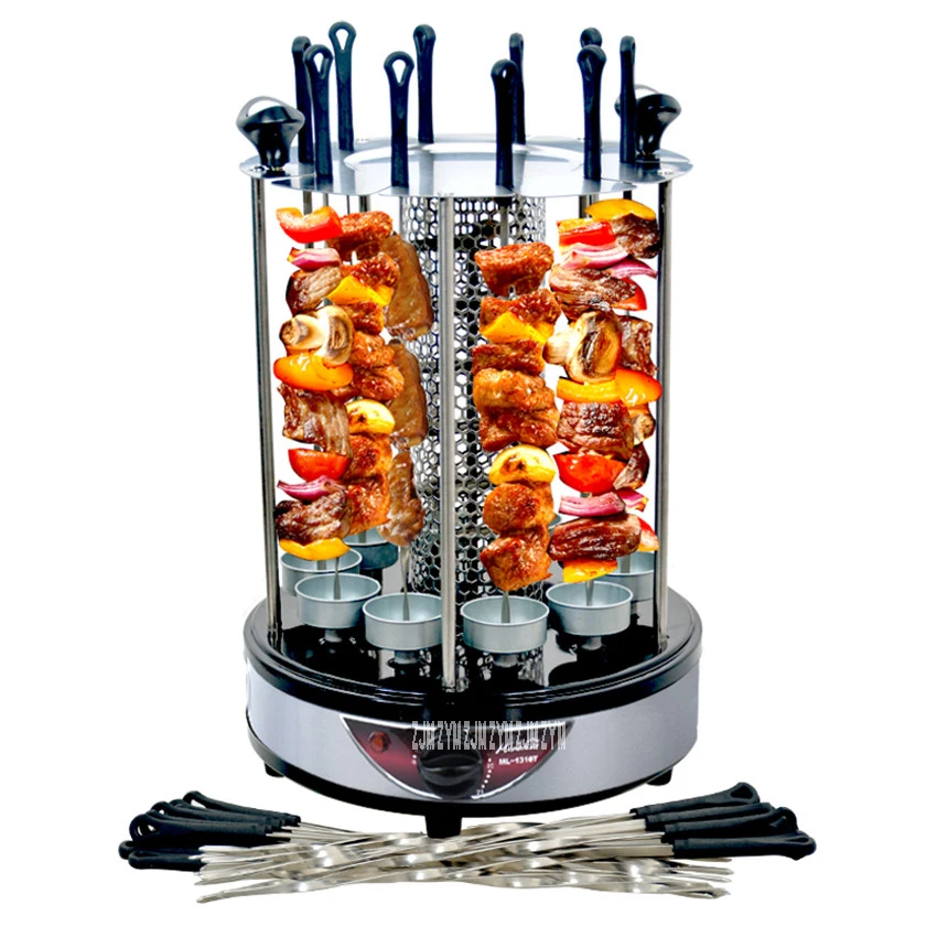 4W Stainless Steel Rotisserie BBQ Grill Spit Rod Motor Set Meat Fork Roaster Cam