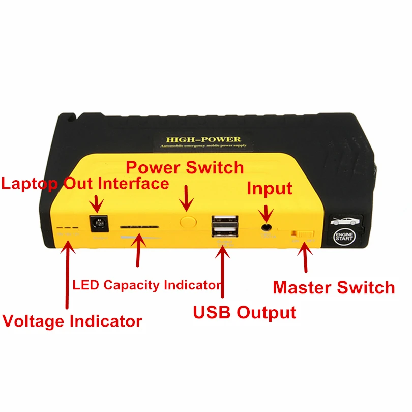 12V power Bank автомобильное пусковое устройство аварийное зарядное устройство многофункциональный автомобильный стартер для бензиновых/дизельных автомобилей в России