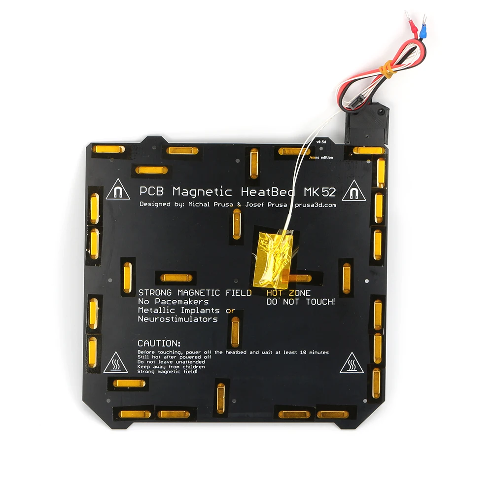 Termistor + Chapa de Aço Preta para Prusa Kit de Fiação Clone Prusa Cama Aquecida Magnética 24v Mk52 2 Pçs Etiqueta Mk3s i3 Mk3 4 chapa de aço 2 pçs etiqueta preta para prusa i3 mk3 mk3s