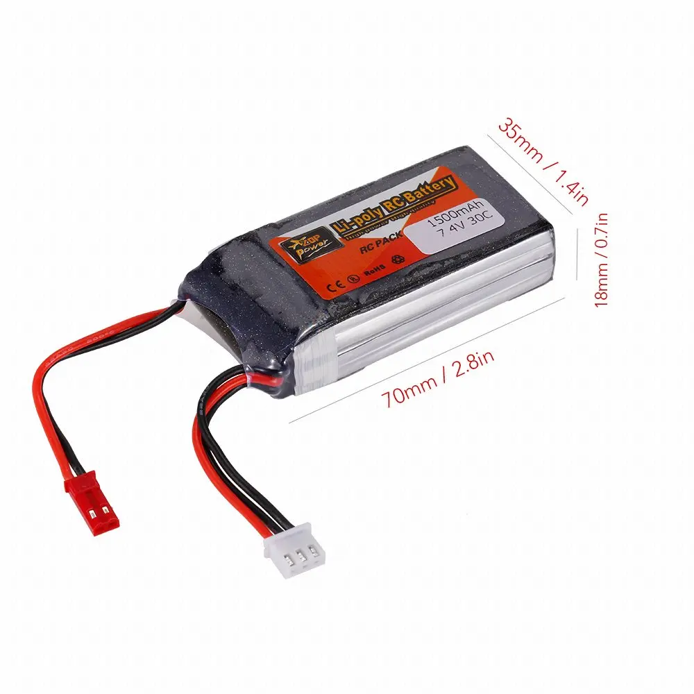 ZOP мощность Липо Батарея для 2 S 7,4 V 1500 mah 30C JST для QAV250 H210 LS180 FPV гонки RC Quadcopter автомобилей Лодка