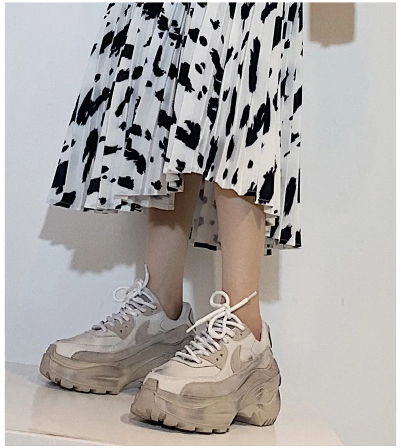 2019 Spring Autumn Shoes Women Platform Shoes Lady Lace Up Casual Pumps Creepers Harajuku Punk Sneakers Girl Female Silver Shoes (10)
