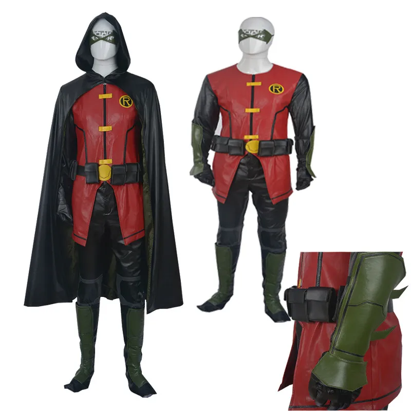 New! Young Justice Robin Cosplay Costume Outfit Customized Hallowmas