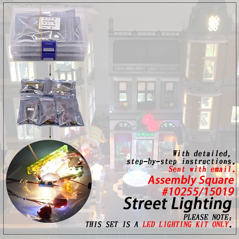 

Led Light Set (only light included ) For legoings 10255 Assembly Square Compatible 15019 Streetview Creator Building Blocks
