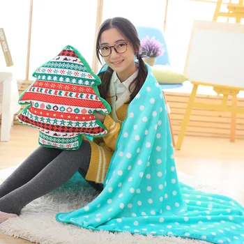 

1pc 48cm snowflake Christmas tree cute warm rest office plush cushion + blanket hight quality stuffed toy romantic gift for baby