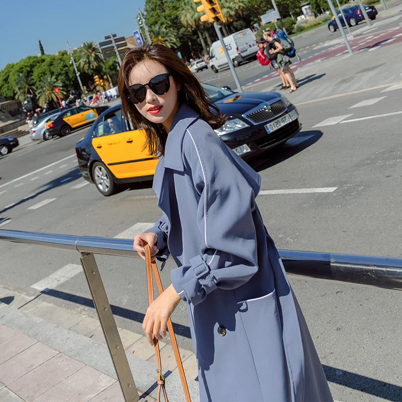 

2019spring coat women new fashion women's windbreaker sobrutudo feminino long paragraph loose autumn women's coat
