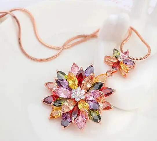 Colgantes de los collares de Oro rosa Band Ocho Del Corazón Ocho Flechas Cubic Zirconia Rhinestone Choker Collar