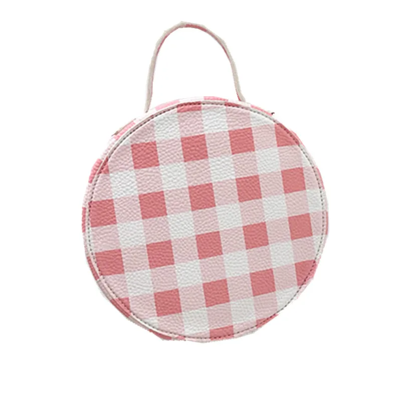 

Caker Brand 2019 Plaid PU Leather Handbag Women Circle Bag Fashion Colorful Crossbody Shoulder Bags Wholesale Dropshipping