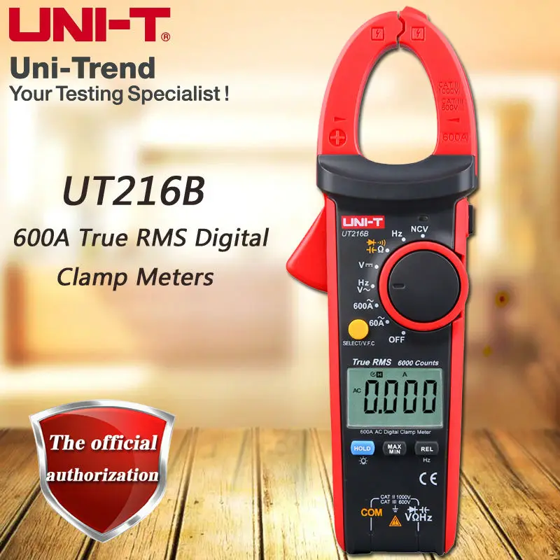 UNI-T UT216B одиночный AC 600A True RMS цифровой клещи/NCV/относительное измерение/подсветка/Измерение частоты/функция VFC