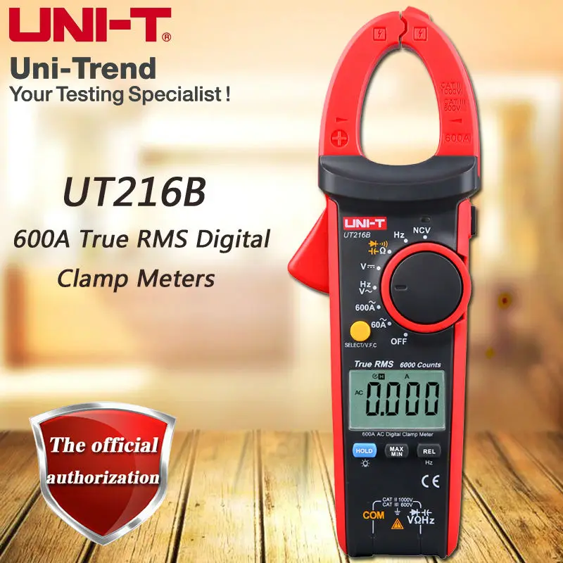 Цифровой измеритель-зажим UNI-T UT216B Single AC 600A True RMS/NCV/относительное
