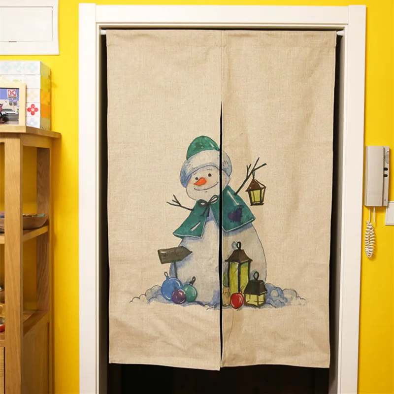 Занавеска на дверь из хлопка и льна мультяшный Декор для дома праздника