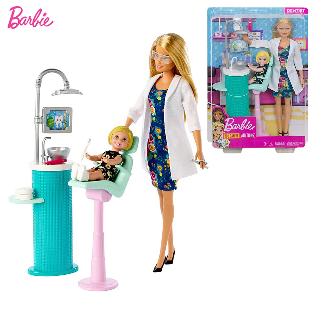 Original Barbie Brand Dentist Doctor Princess American Dolls Baby Doll for Birthday Gift Girl Toys Boneca Juguetes for Children