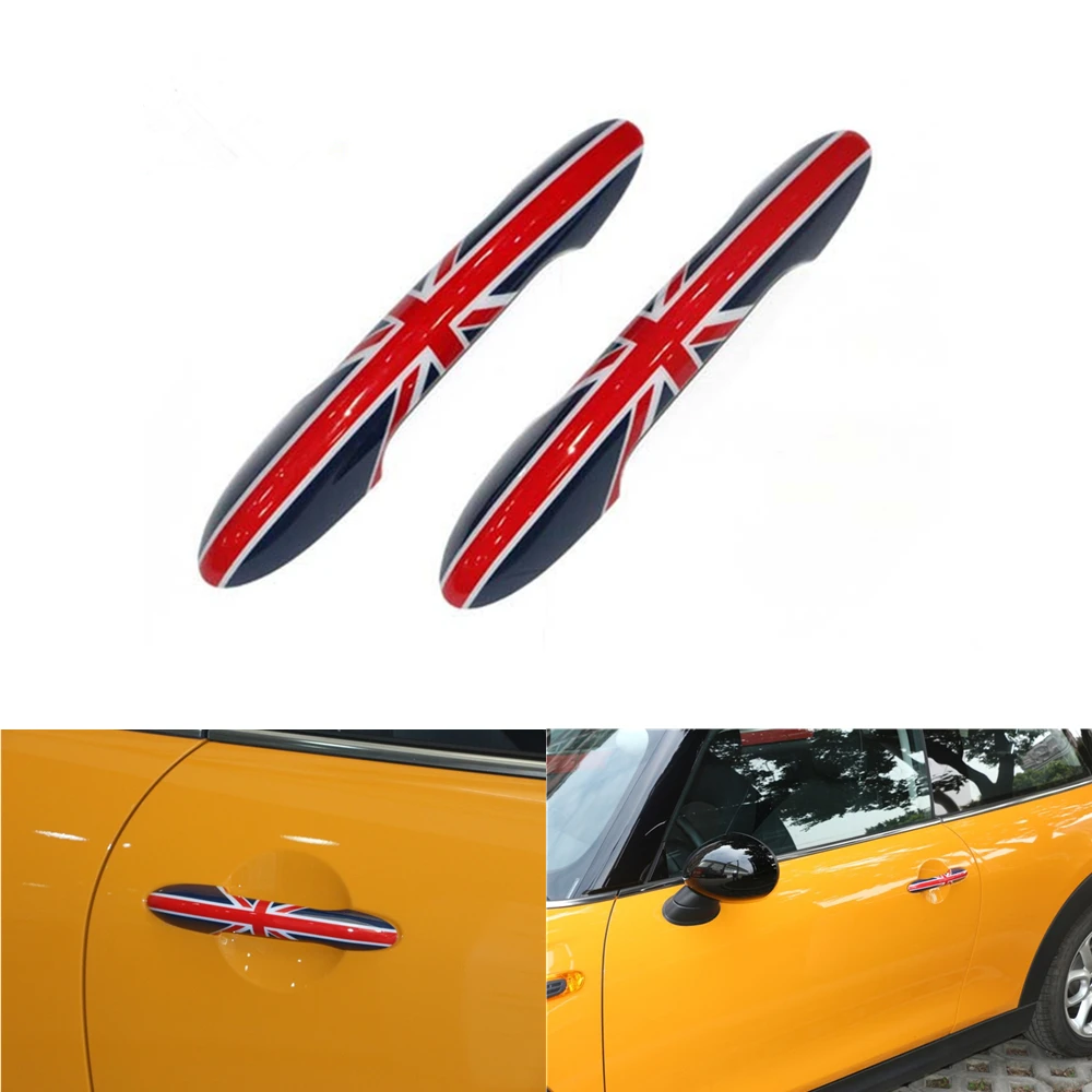 

2Pcs Union Jack MINI F55 F56 Stickers Car Door Handle Cover Trim Stickers Decoration Decals for Mini Cooper F56 F55 Accessories
