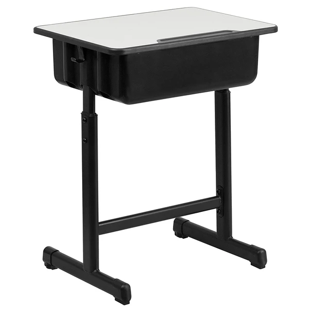 Adjustable Students Children Desk and Chairs Set Black