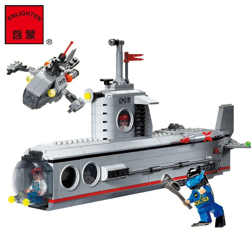 

Model building kit compatible with lego military submarine u-boat 3D blocks Educational model building toys hobbies for children