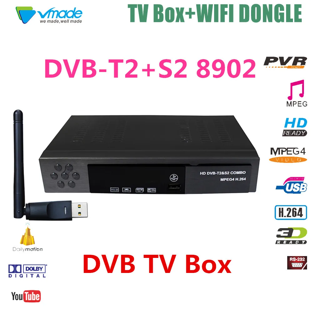 Full HD DVB T2 S2 Combo + WIFI Satellite Receiver Support Cccam Youtube Biss Terrestrial Satellite Combo IPTV DVB T2 S2 TV Box