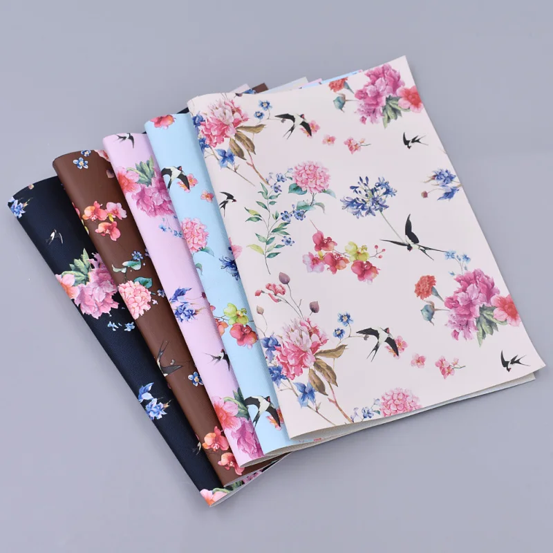 

A4 21x29cm Birds Flower Printed Synthetic Leather Fabric PVC DIY Bag Hairbows Patchwork Decoration