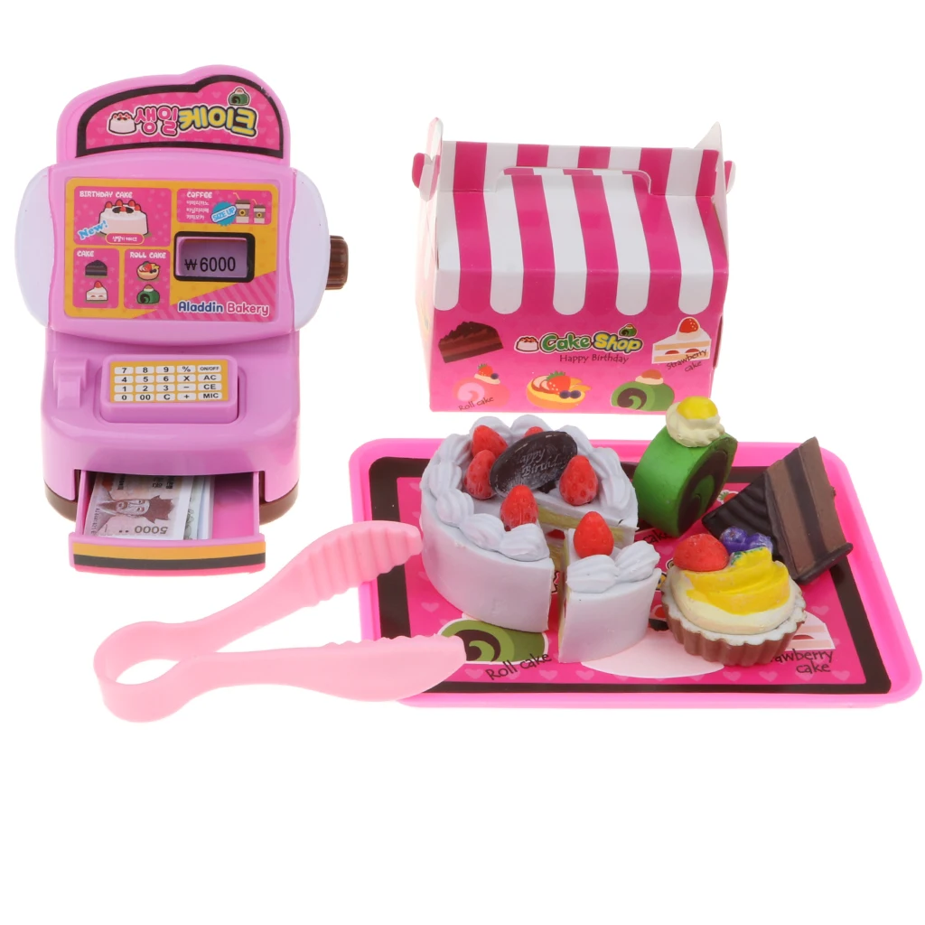 Low price Simulation sweet Cake Store Cash Register Playset toys for Children's Pretend Play Toy Birthday Gift