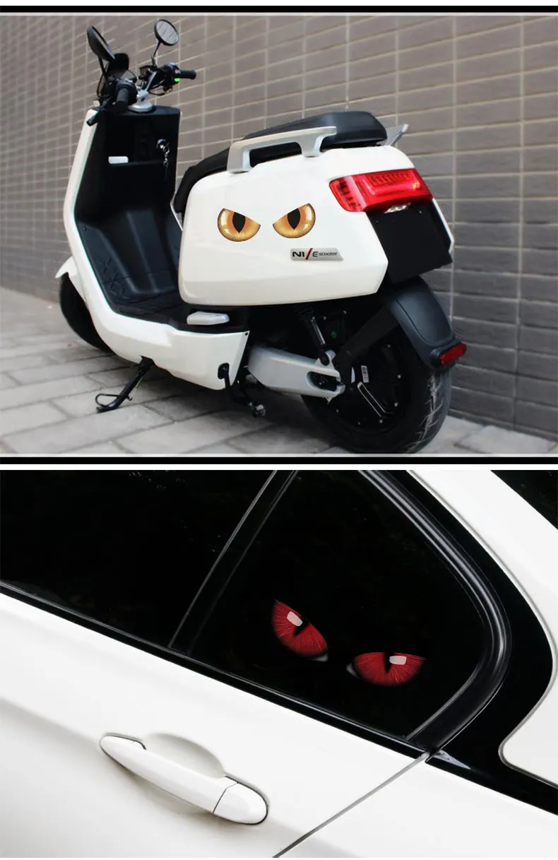 Noizzy забавная Автомобильная наклейка кошачий глаз Забавный стиль виниловые 3D женские Авто наклейки светоотражающие оконные накладки для автомобиля, мотоцикла, стайлинга автомобиля