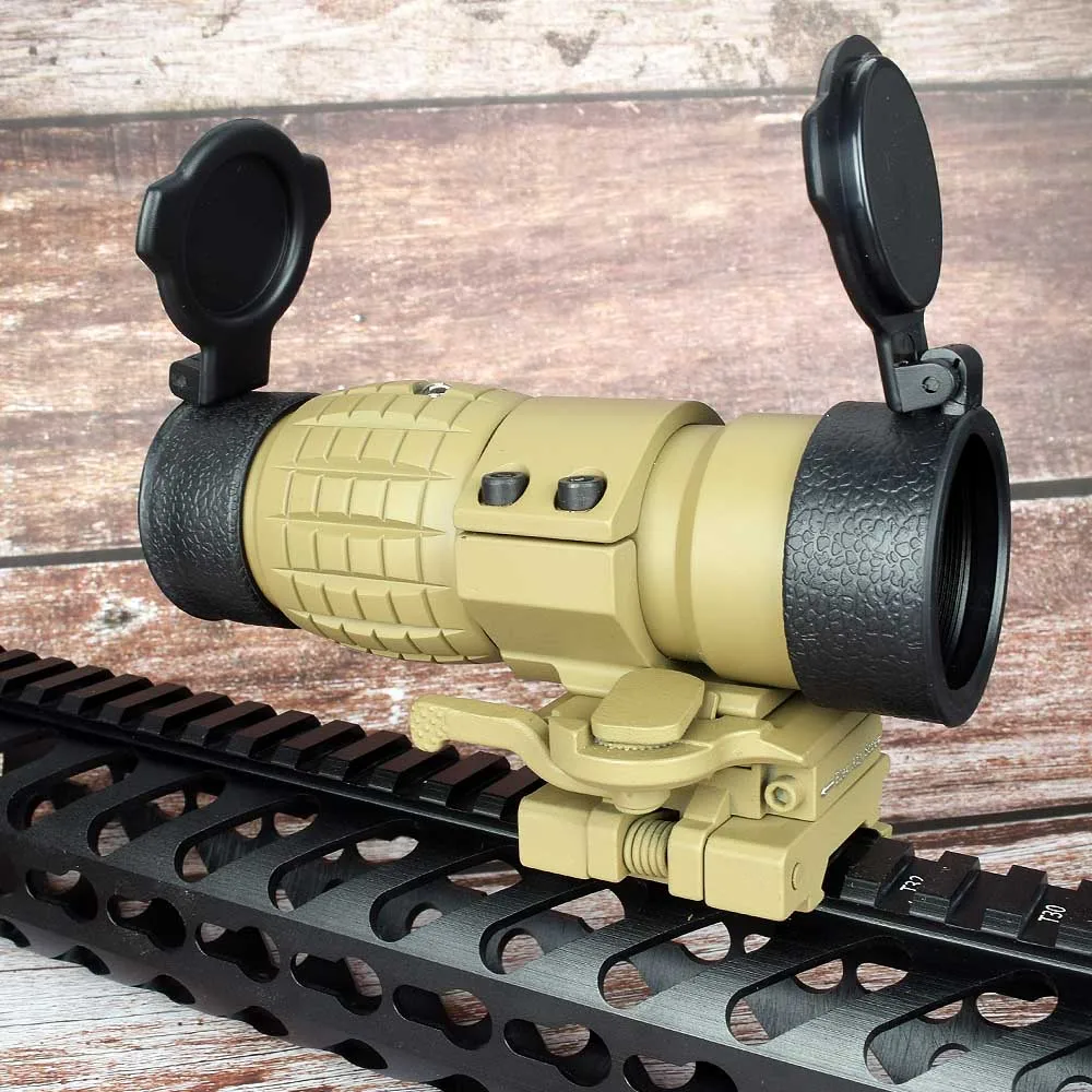 QD Quickly Mount 3X Magnifier Scope Compact Hunting Riflescope Sights With Flip Up Cover Fit For 20mm Rifle Gun Rail 4.2 | Спорт и